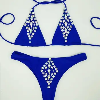 Bikini Diamond maudymosi kostiumėlį Kristalų moterų maudymosi kostiumėliai, bikini, brazilijos kalnų krištolas paplūdimio push up bikinis 2018 venera atostogų biquini